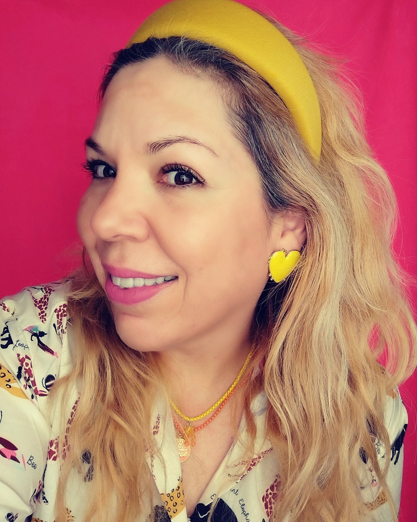 Aretes De Corazon Amarillo