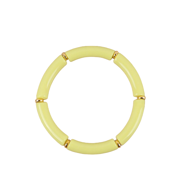 Pulsera Amarila De Acrilico