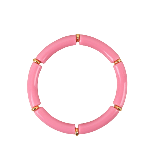 Pulsera Rosa De Acrilico
