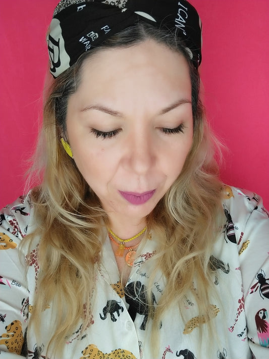 Diadema Tipo Turbante Leopardo Negra