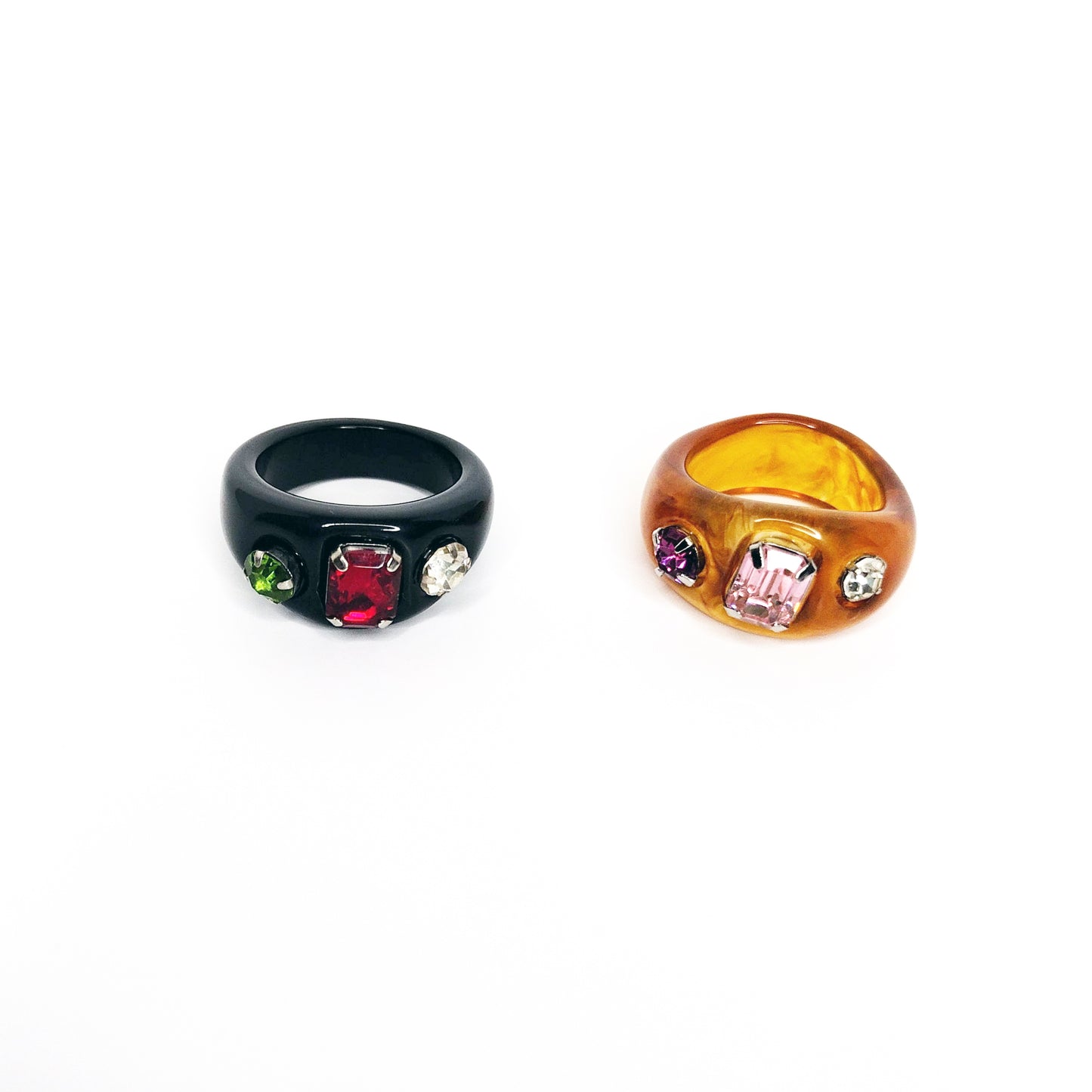 Set de 2 Anillos Vintage Cafe y Negro