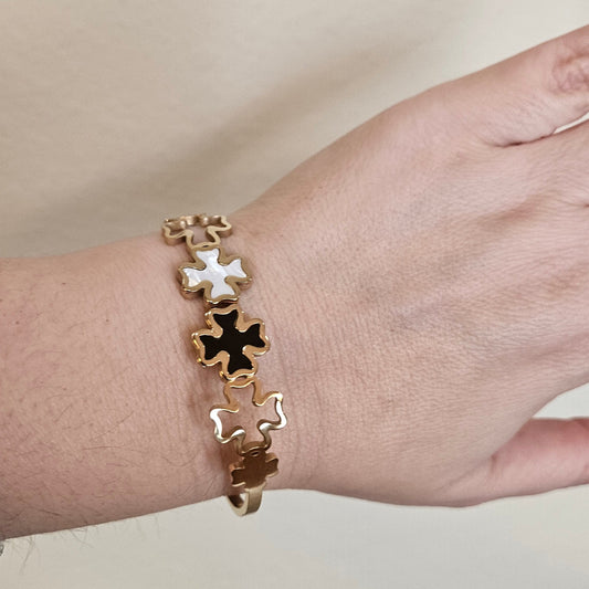 Eulalia Bracelet  Gold Stainless Steel with Cross Links
