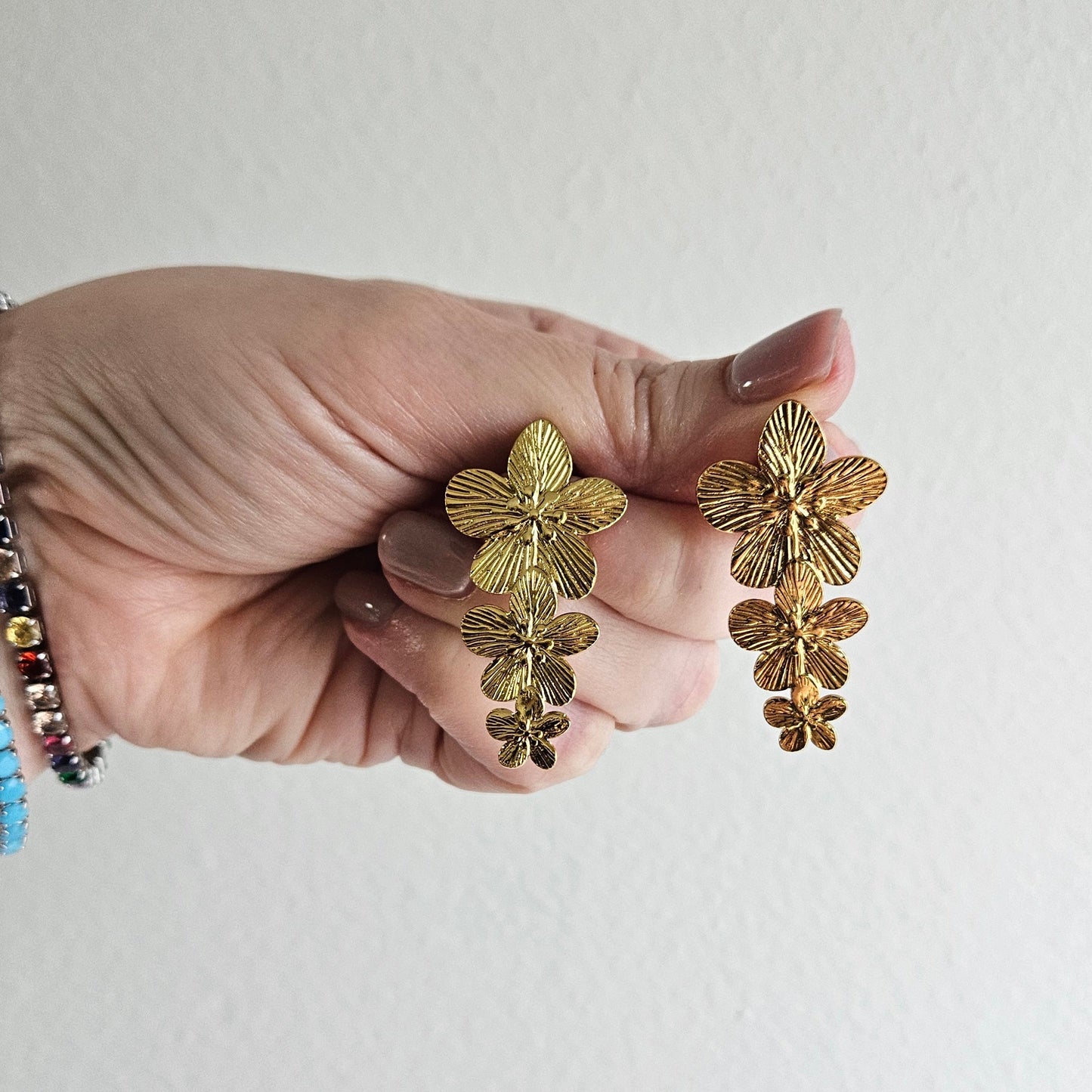 Tita 3 Flores – Stainless Steel Earrings