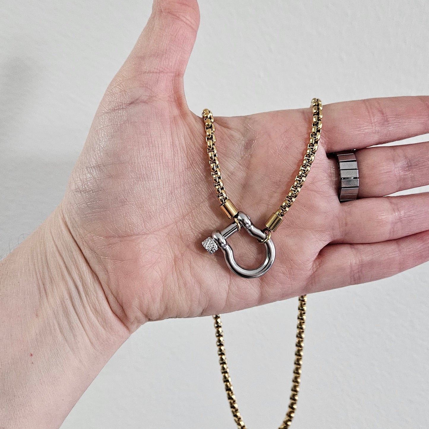 Marce  Gold Chain with Silver Pendant