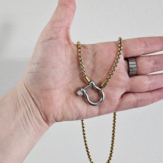 Marce  Gold Chain with Silver Pendant