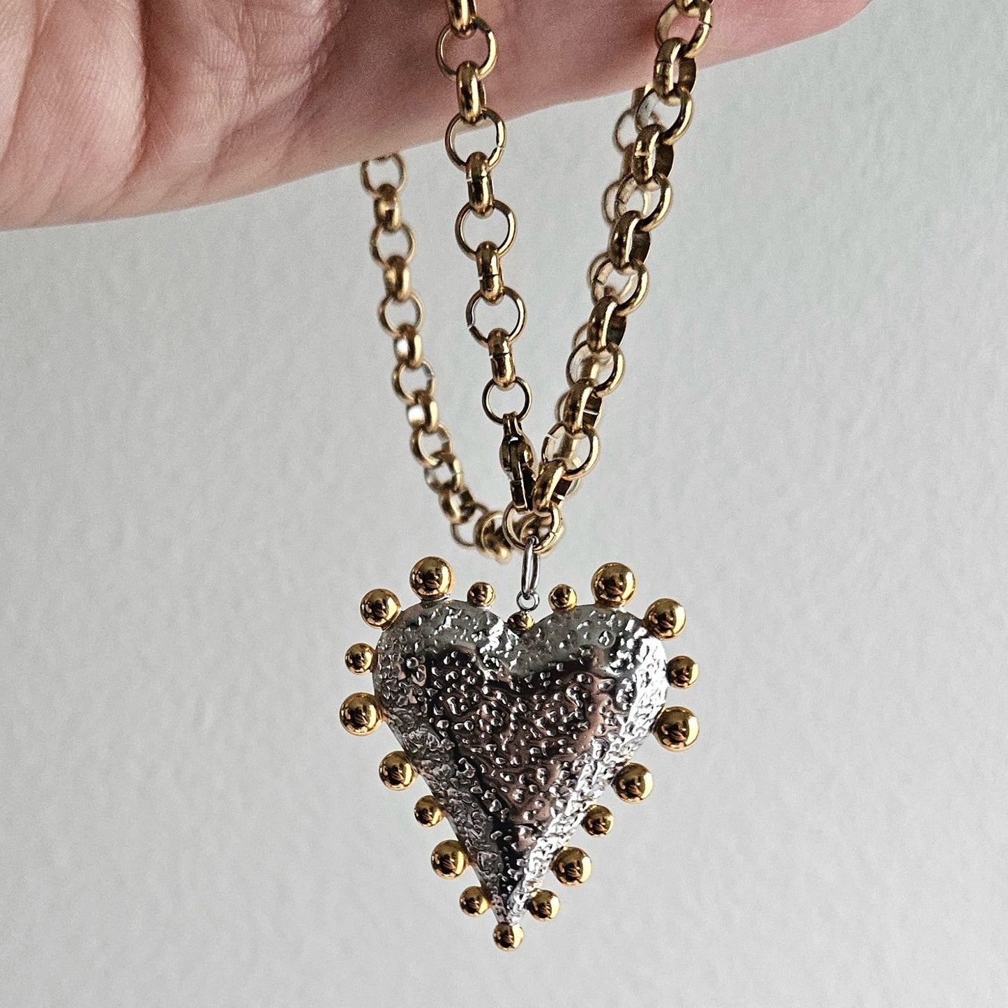 Mirsa Gold Chain Stainless Steel Heart Necklace (collar)