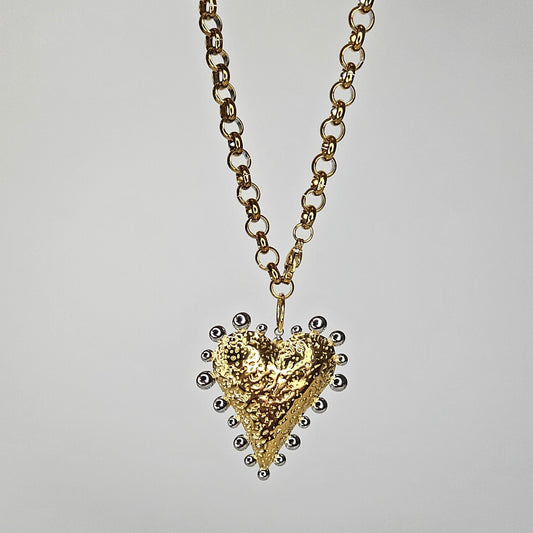 Mirsa Gold Heart with Silver Touch (Collar)