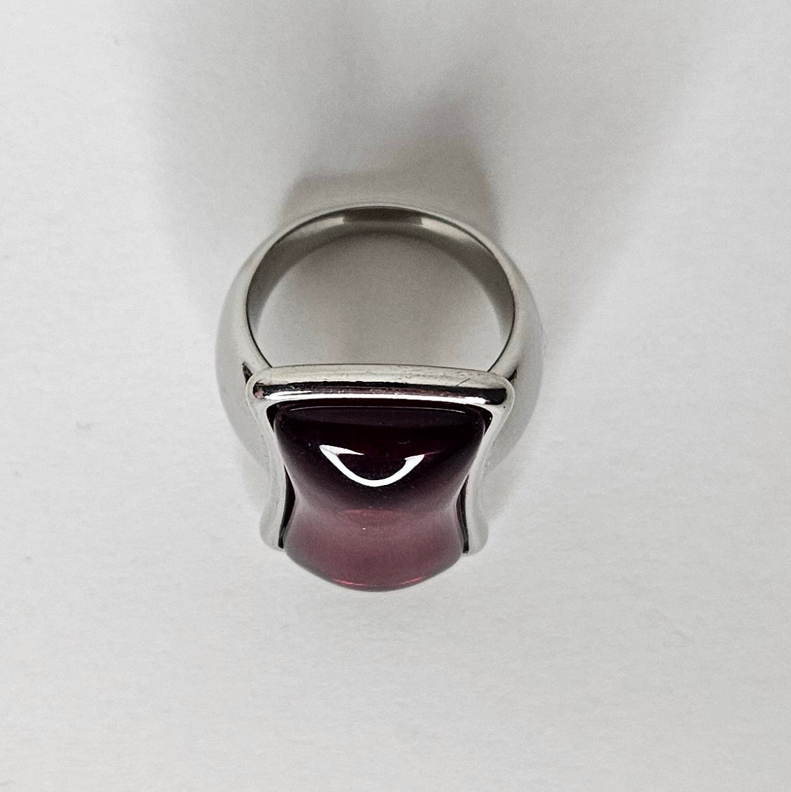 Amapola Red Ring Stainless Steel Silver (Anillo)
