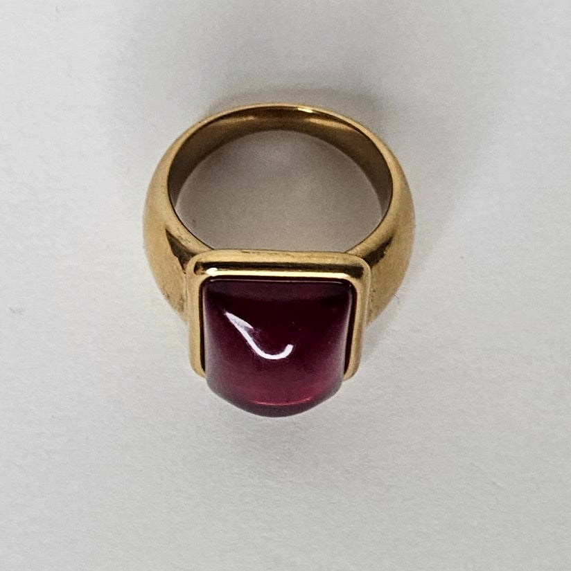 Orquídea Ring Red (Stainless Steel)(Anillo)
