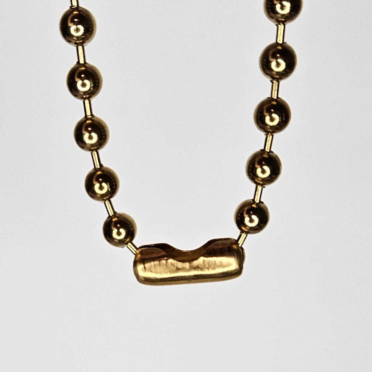 Mely Blue Gold Stainless Steel Beaded Necklace (Collar)