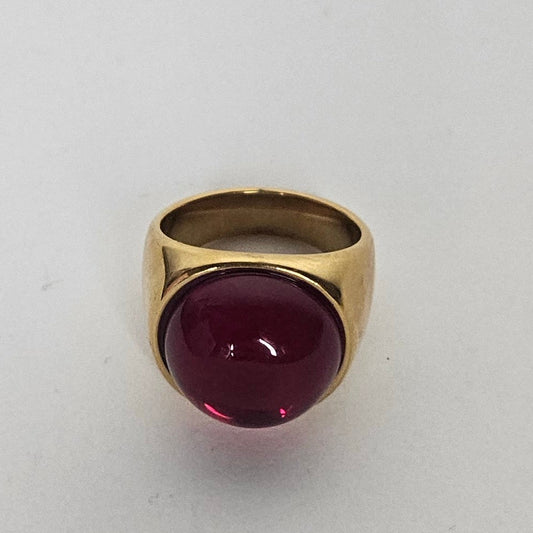 Gardenia Red Stainless Steel Ring (Anillo)