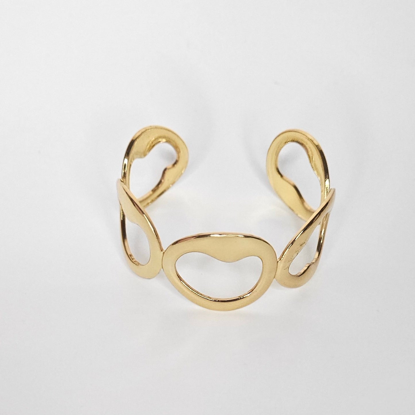 Dara Gold Stainless Steel Open Bracelet (Pulsera)