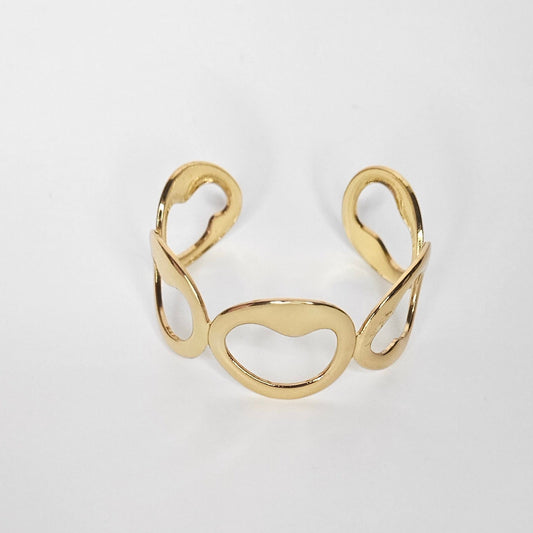 Dara Gold Stainless Steel Open Bracelet (Pulsera)