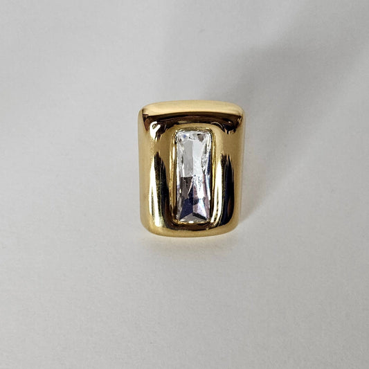 Marfi Gold Stainless Steel Adjustable Ring (Anillo)