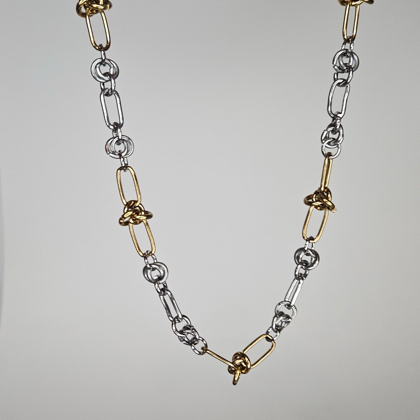 Elena Two-Tone Stainless Steel Chain Necklace (Collar)