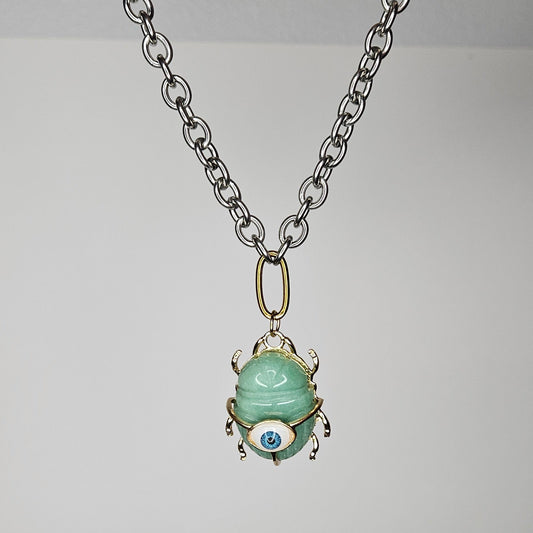 Soly Green Two-Tone Stainless Steel Necklace (Collar)