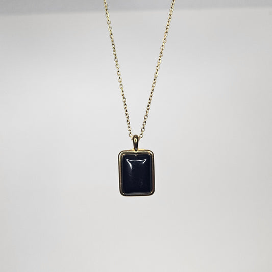 Orquidia Black Stainless Steel Necklace (Collar)