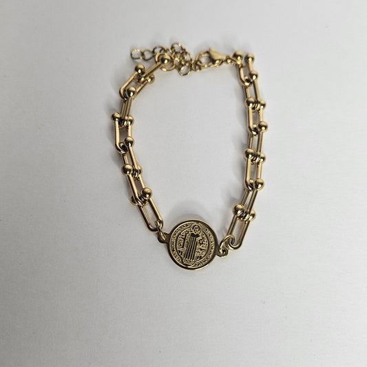 San Benito Gold Stainless Steel Bracelet (Pulsera)