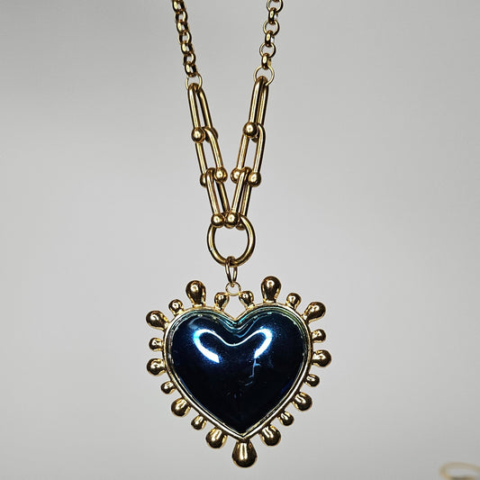 Martita Blue Link Stainless Steel Necklace (Collar)