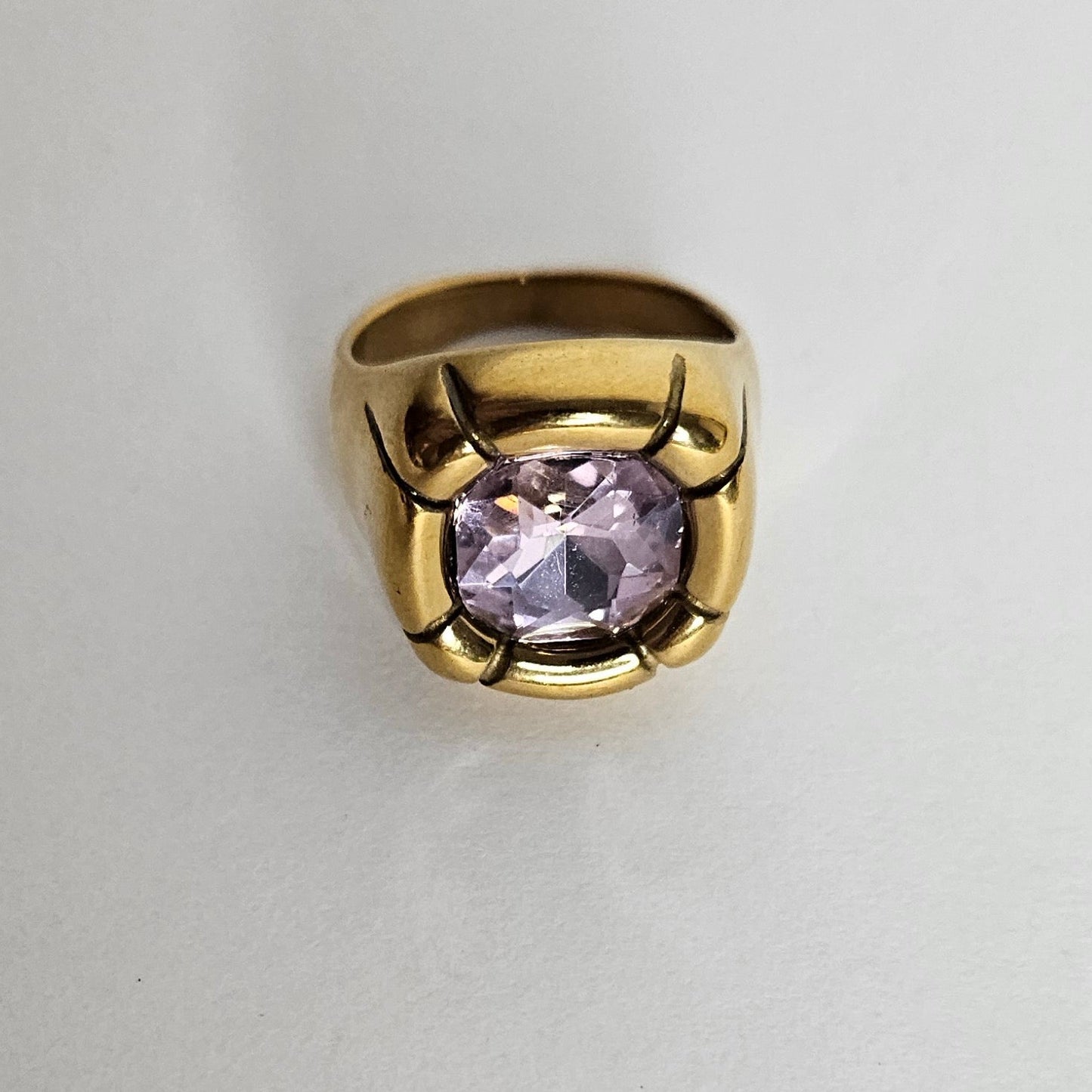 Azucena Pink Stainless Steel Ring (Anillo)