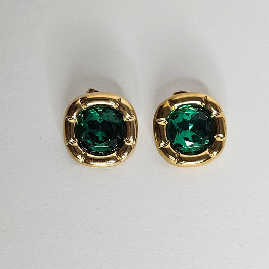 Azucena Green Stainless Steel Earrings (Aretes)
