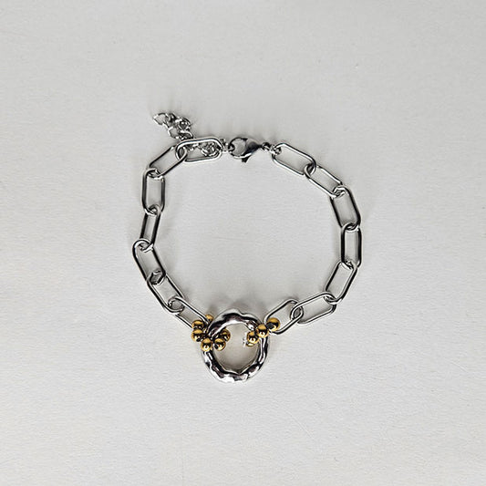 Lourdes Silver Stainless Steel Bracelet (Pulsera)