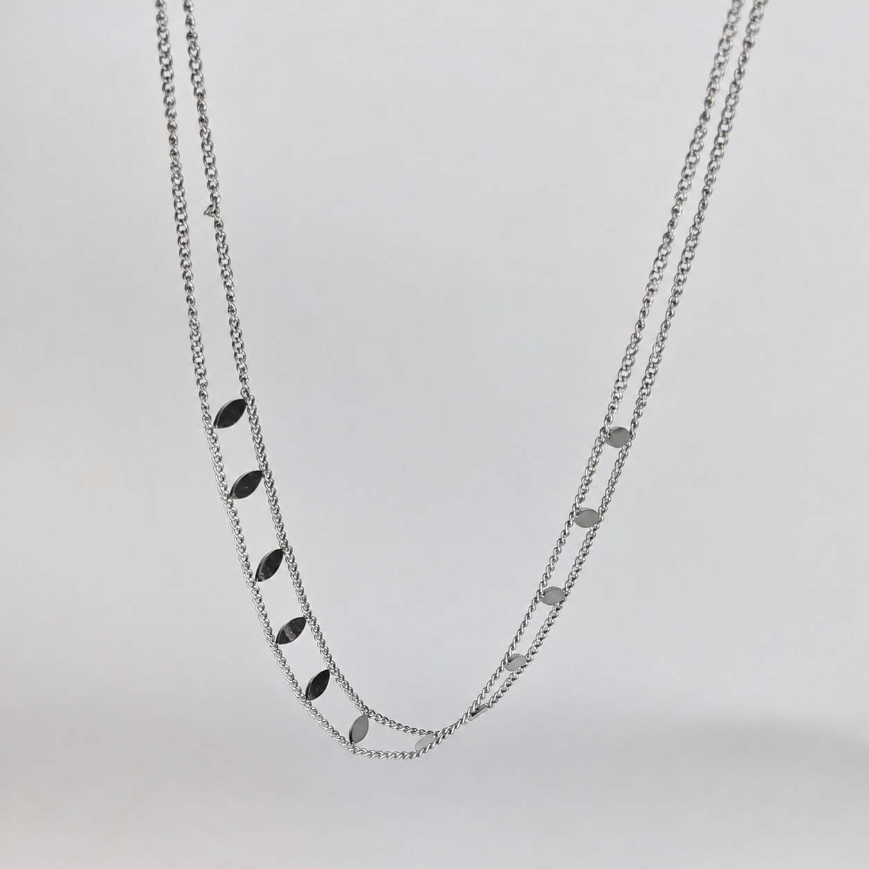 Arturita Silver Tone Layered Choker Necklace (Collar)