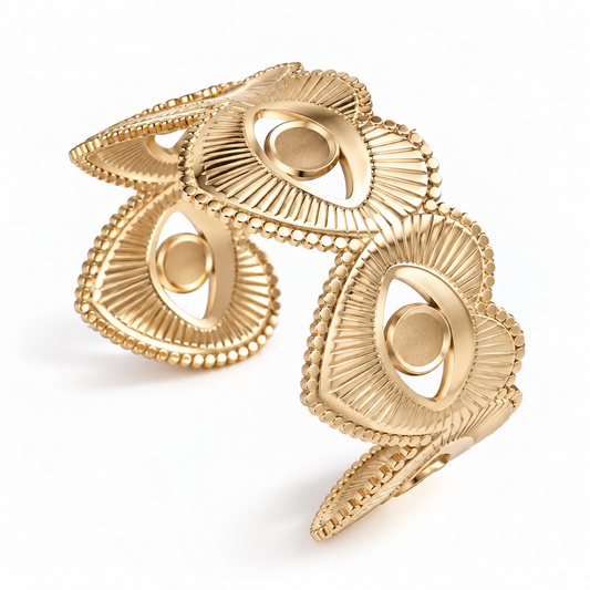 Miroslava Stainless Steel Statement Cuff Bracelet (Pulsera)