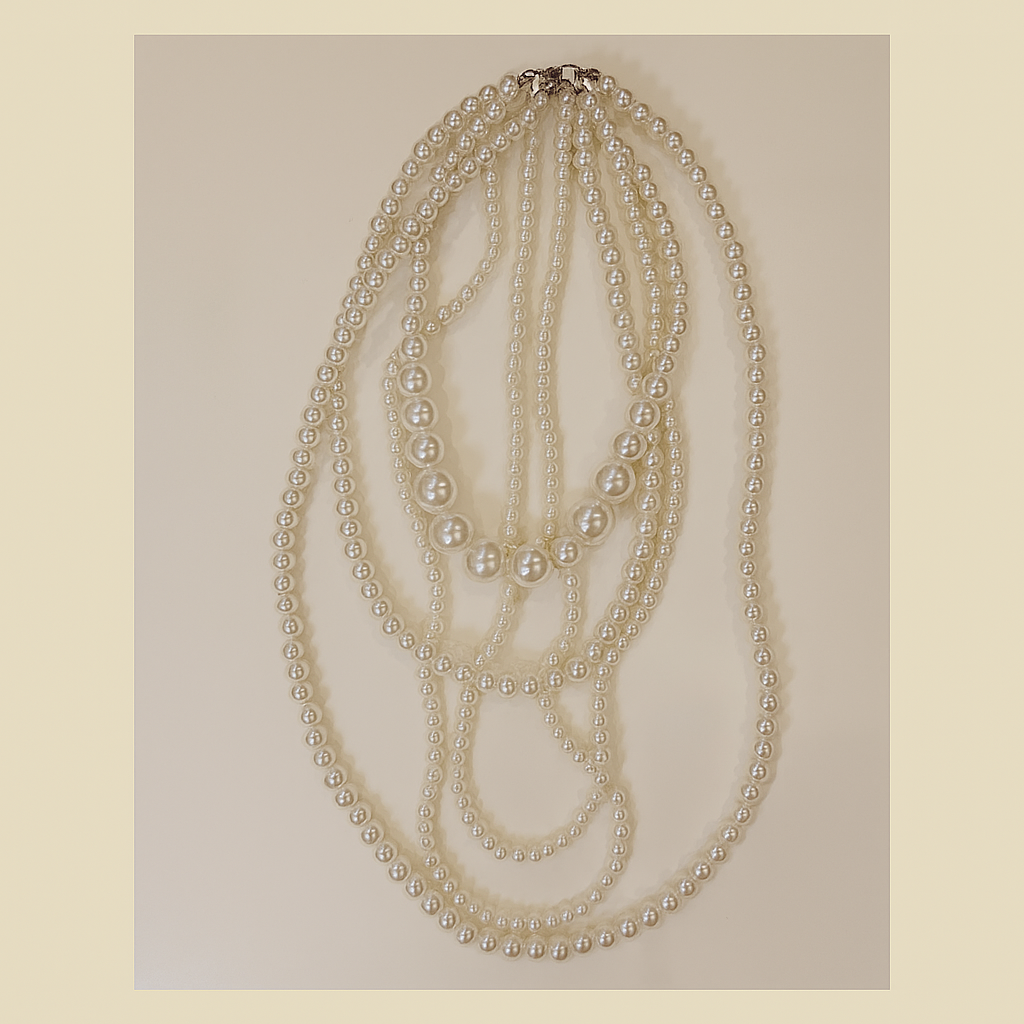 🤍 Collar PETRA – Multicapa de Perlas Fantasí