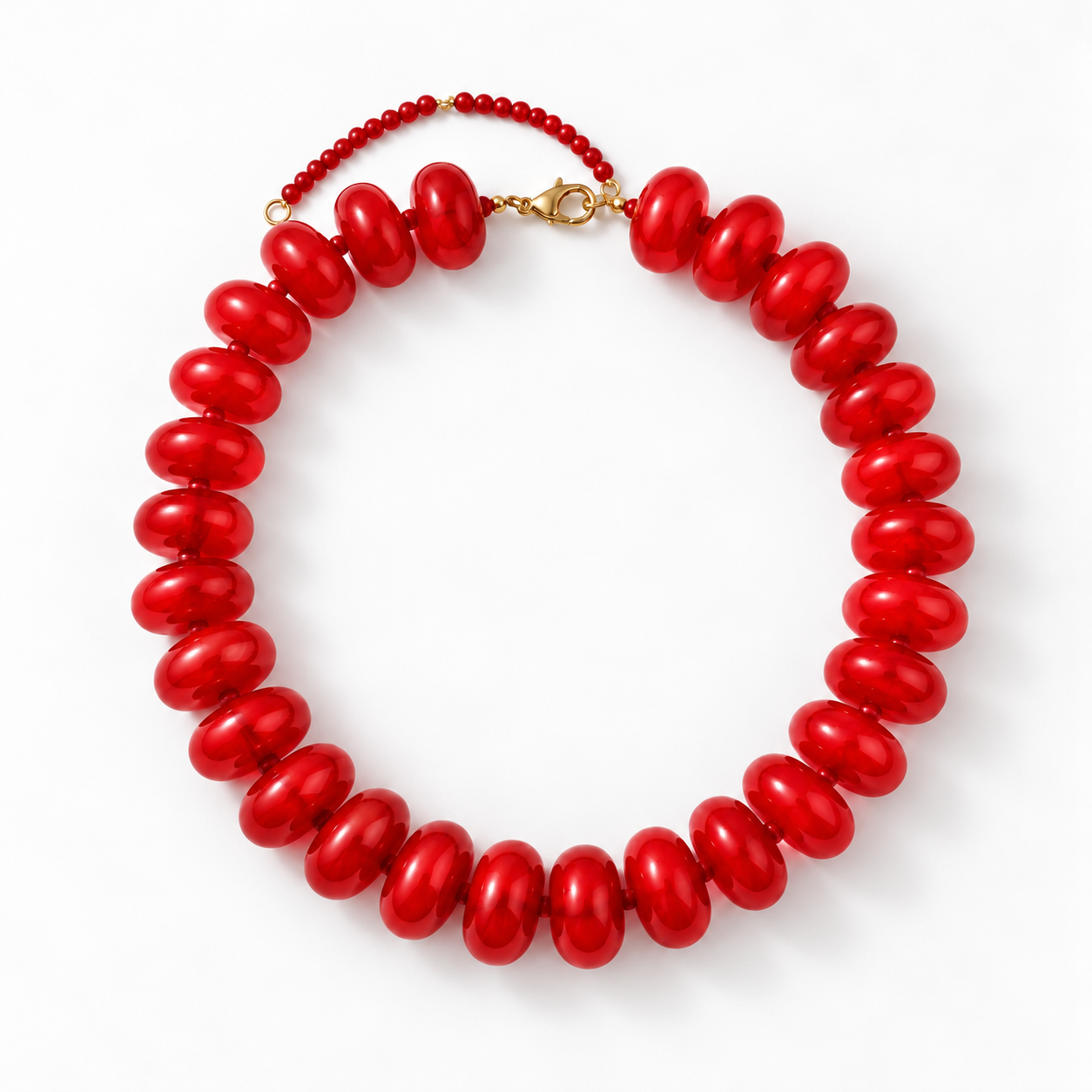 Vera Red Acrylic Beaded Necklace (Collar)