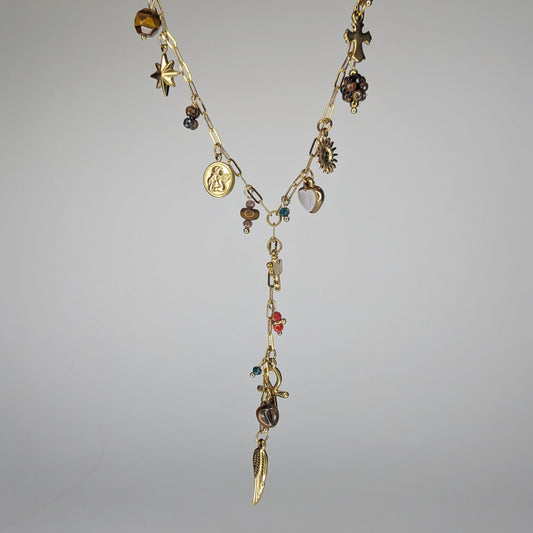 Adri Gold Stainless Steel Charm Necklace