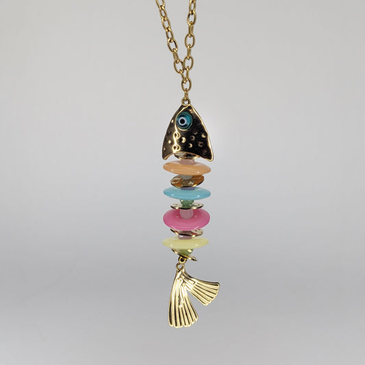 Orali Stainless Steel & Resin Fish Necklace (Collar)