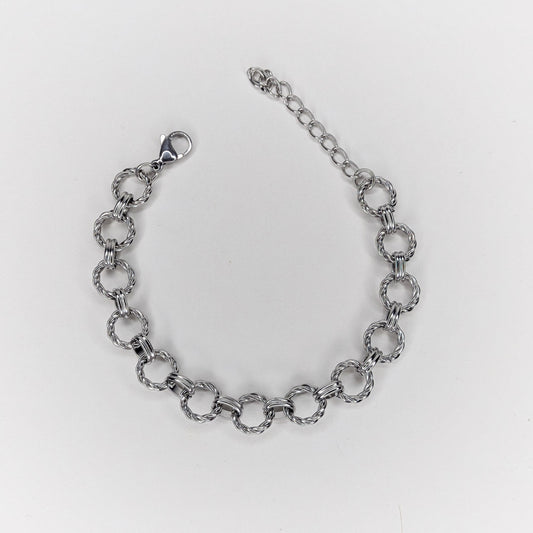 Dori Silver Stainless Steel Link Bracelet (Pulsera)
