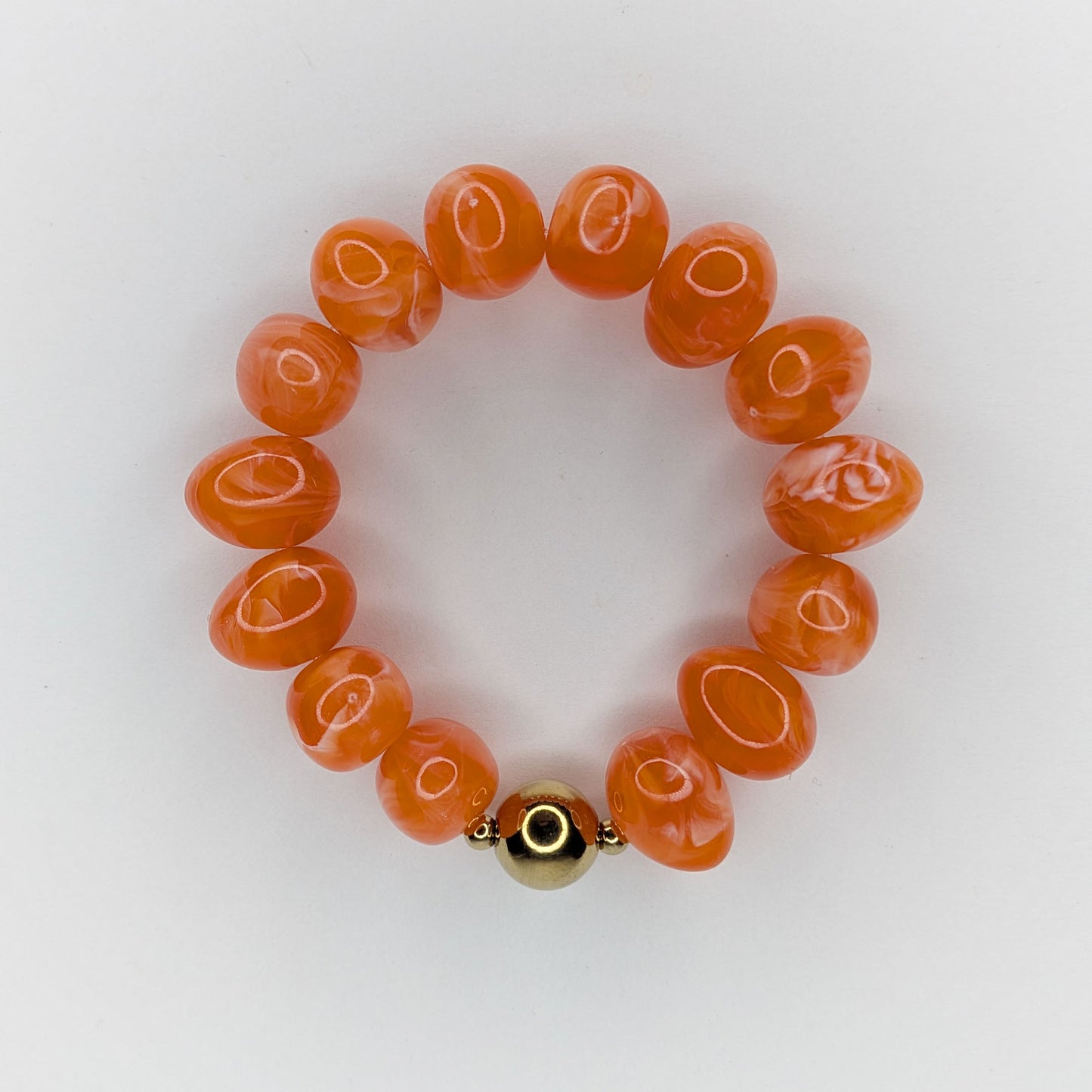 Romi Orange Acrylic Stretch Bracelet (Pulsera)