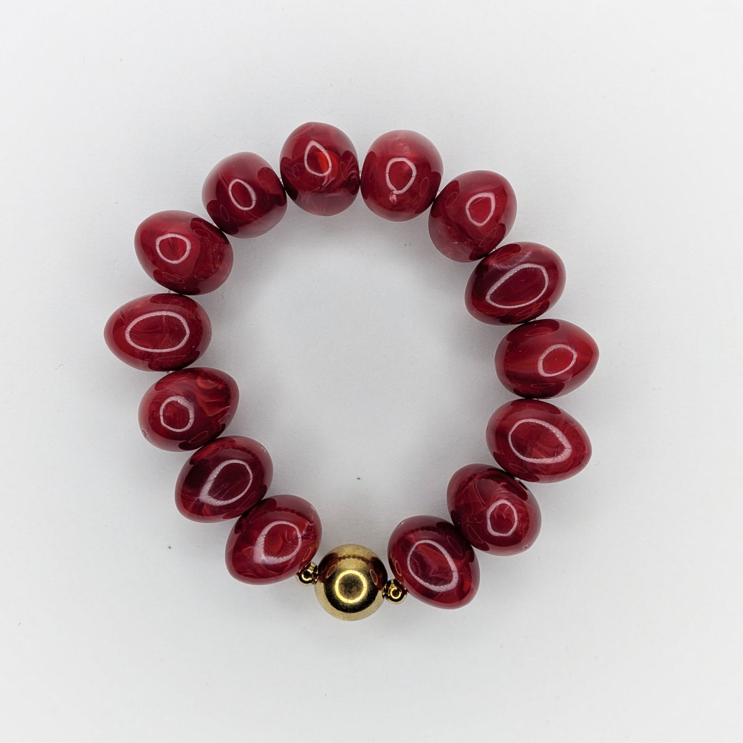 Romi Deep Red Resin Stretch Bracelet (Pulsera) (Copy)