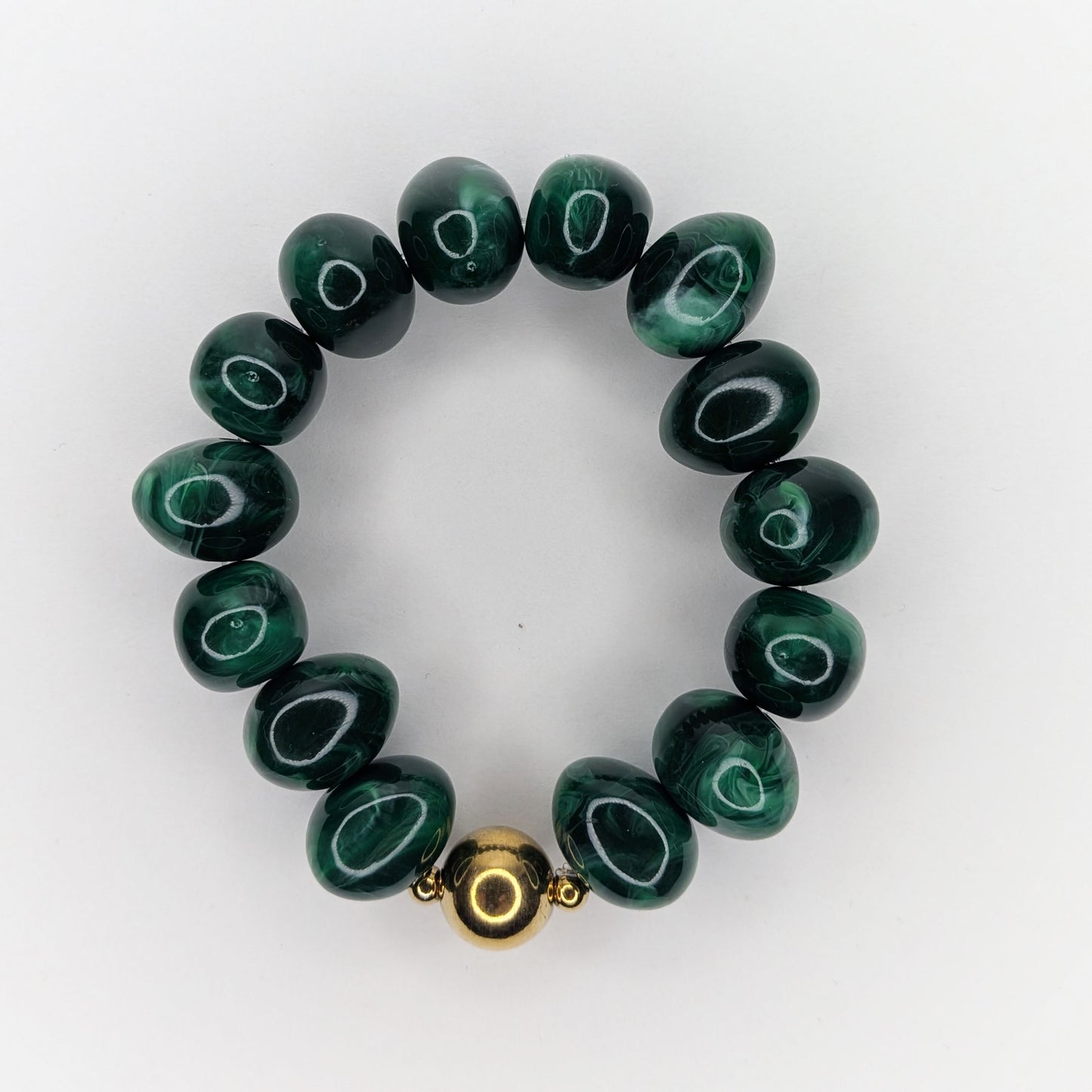 Romi Green Acrylic and Stainless Steel Bracelet (Pulsera)