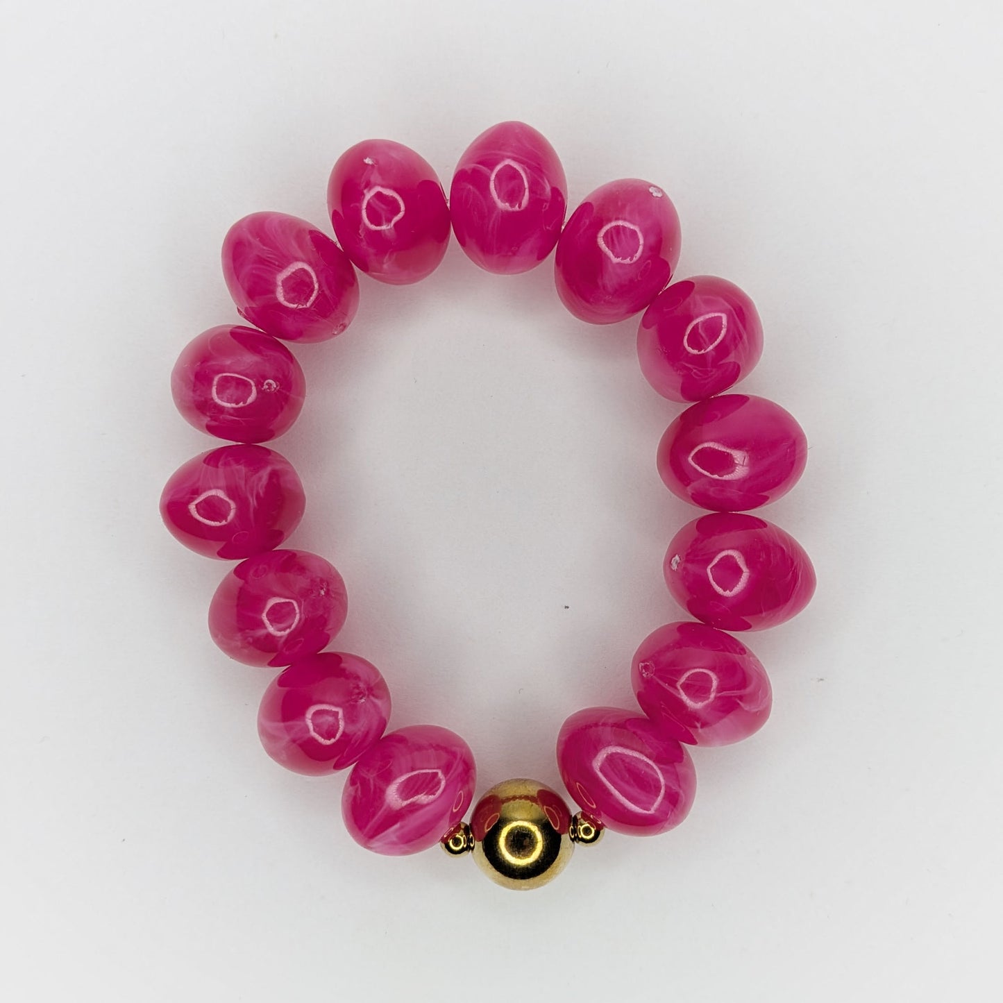 Romi Pink Acrylic and Stainless Steel Bracelet (Pulsera)