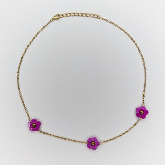 Aluna Bugambilia Acrylic and Stainless Steel Necklace