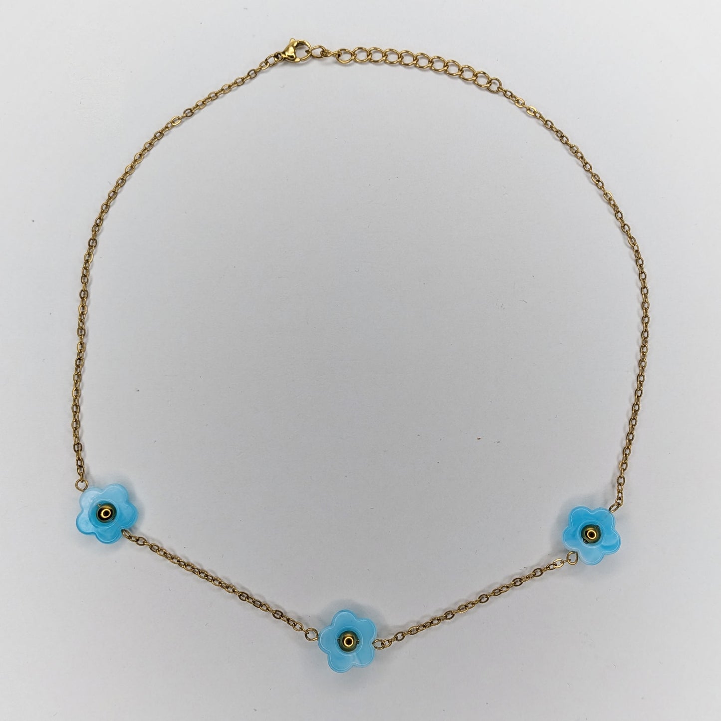 Aluna Blue Acrylic and Stainless Steel Necklace (Collar)