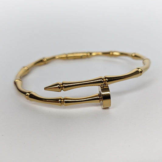 Sylvis Gold Stainless Steel Nail Bangle (Pulsera)