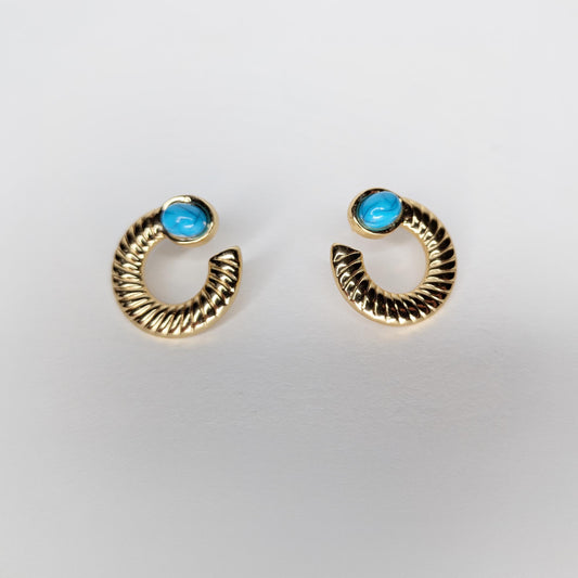 Betsabé Turquoise Stainless Steel Hoop Earrings (Aretes)