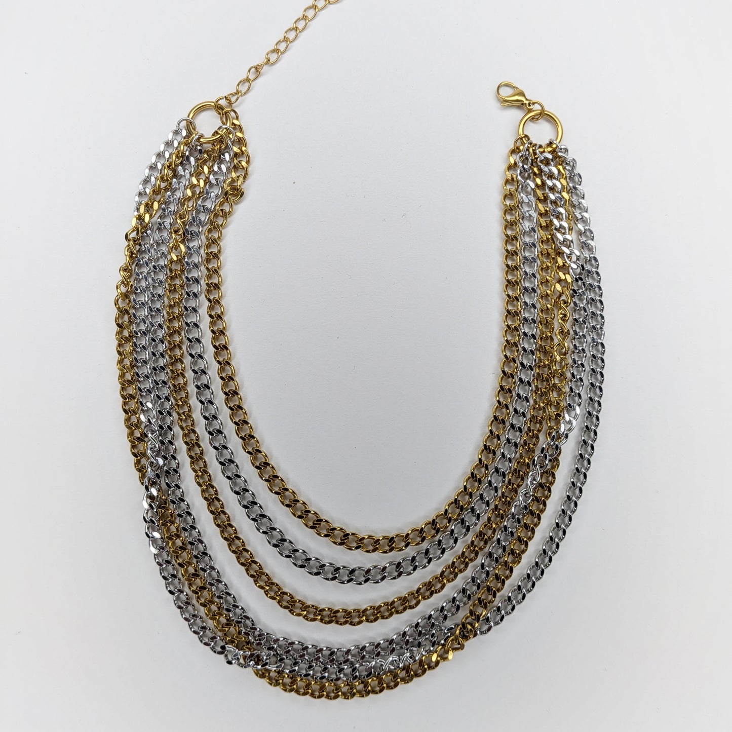 Karina Two-Tone Layered Chain Necklace (Collar)
