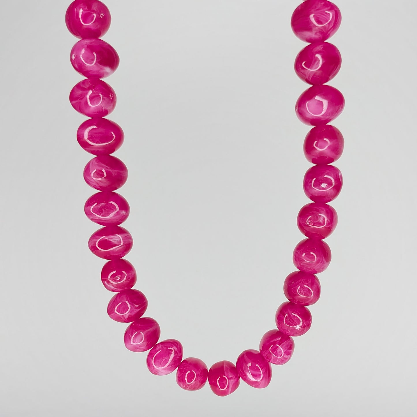 Elvira Hot Pink Acrylic Beaded Necklace (Collar)