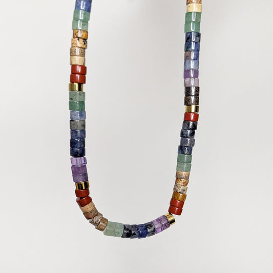 Eva María Natural Stone Beaded Necklace (Collar)