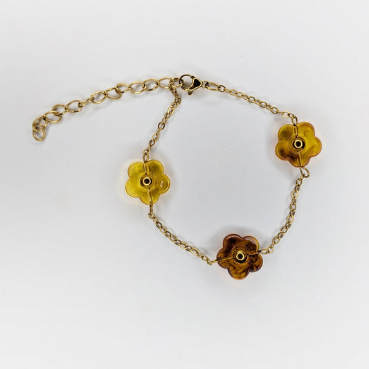 Aluna Honey Stainless Steel Flower Bracelet (Pulsera)