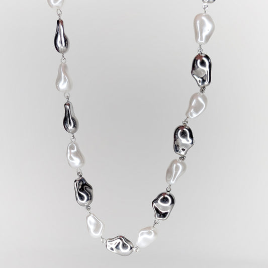 Tabata Stainless Steel Pearl Necklace (Collar)