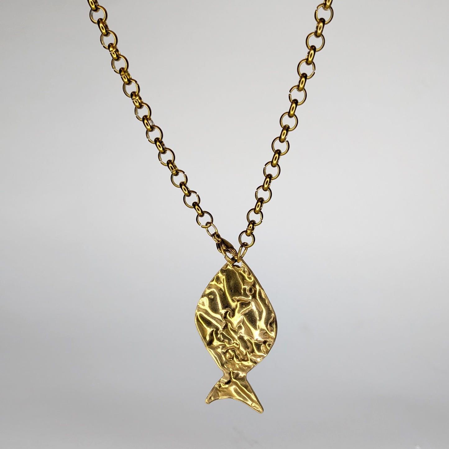Tamara Fish Pendant Stainless Steel Necklace (Collar)