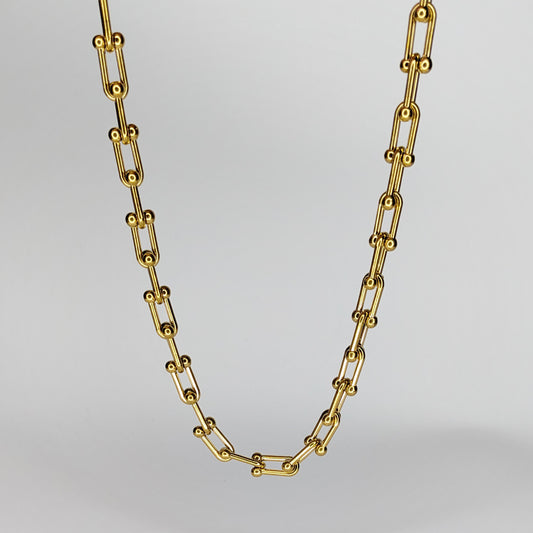 Emilia Gold Link Chain Stainless Steel Necklace (Collar)