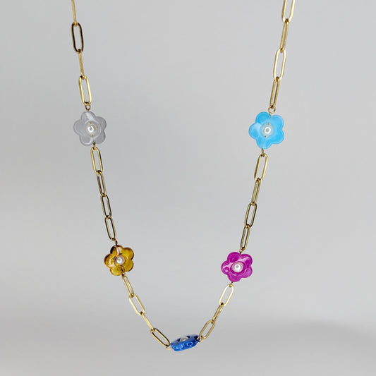 Margara Multicolor Flower Pearl Necklace (Collar)