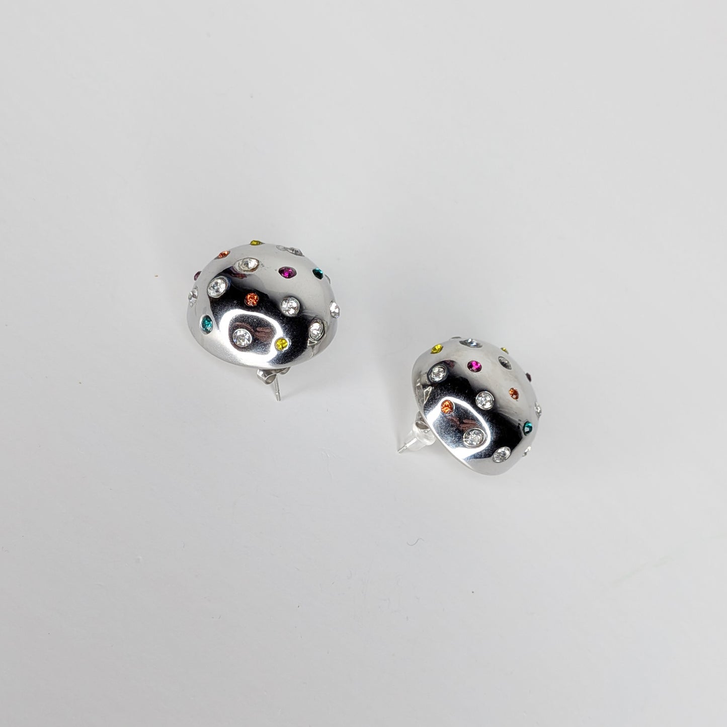 Teresita Stainless Steel Multicolor Crystal Earrings (Aretes)